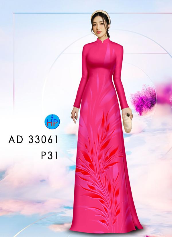 Vải Áo Dài Hoa In 3D AD 33061 4